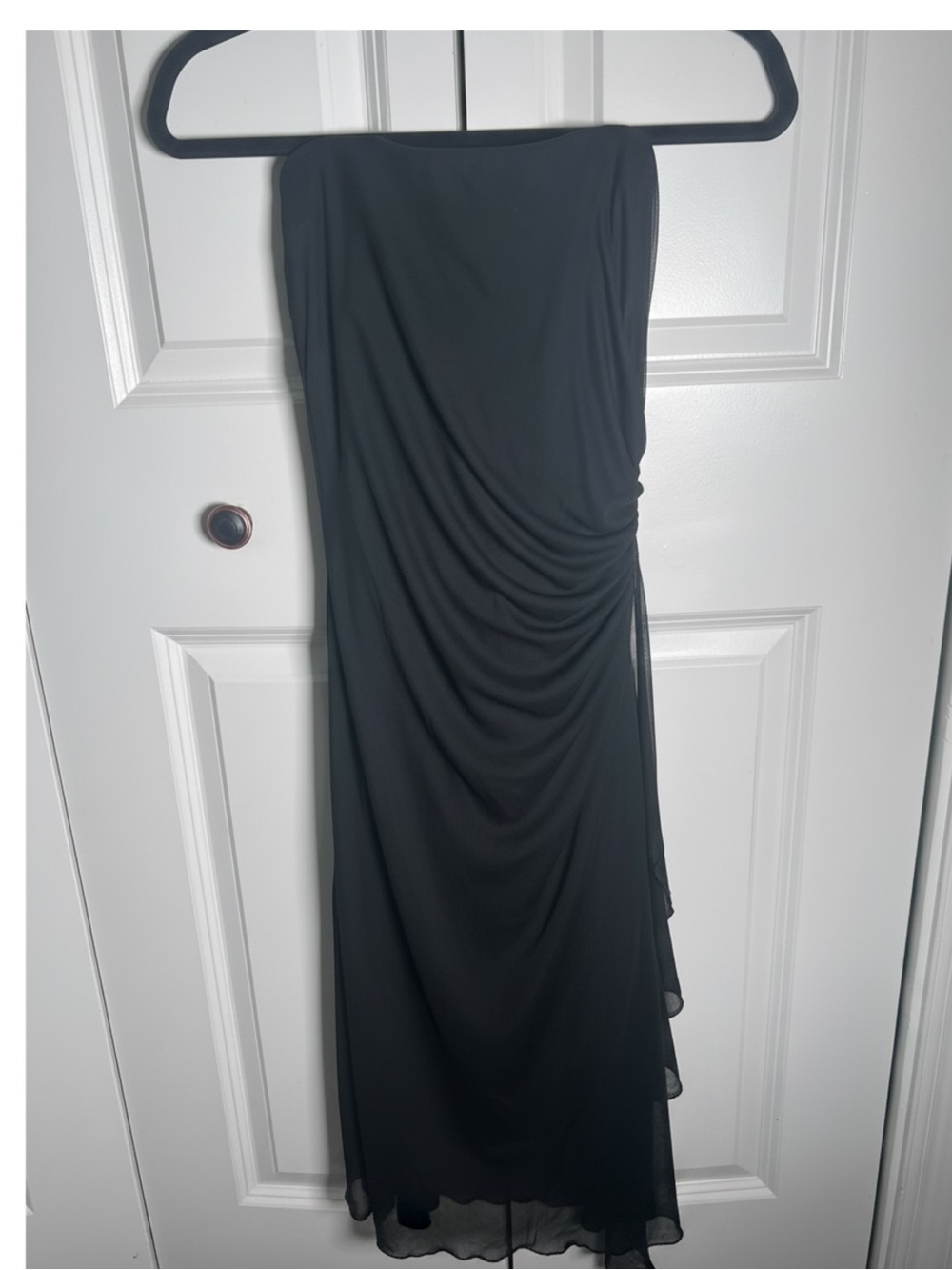City Triangles vintage Strapless Black Draped Asymmetrical Cocktail Dress - Picture 8 of 8